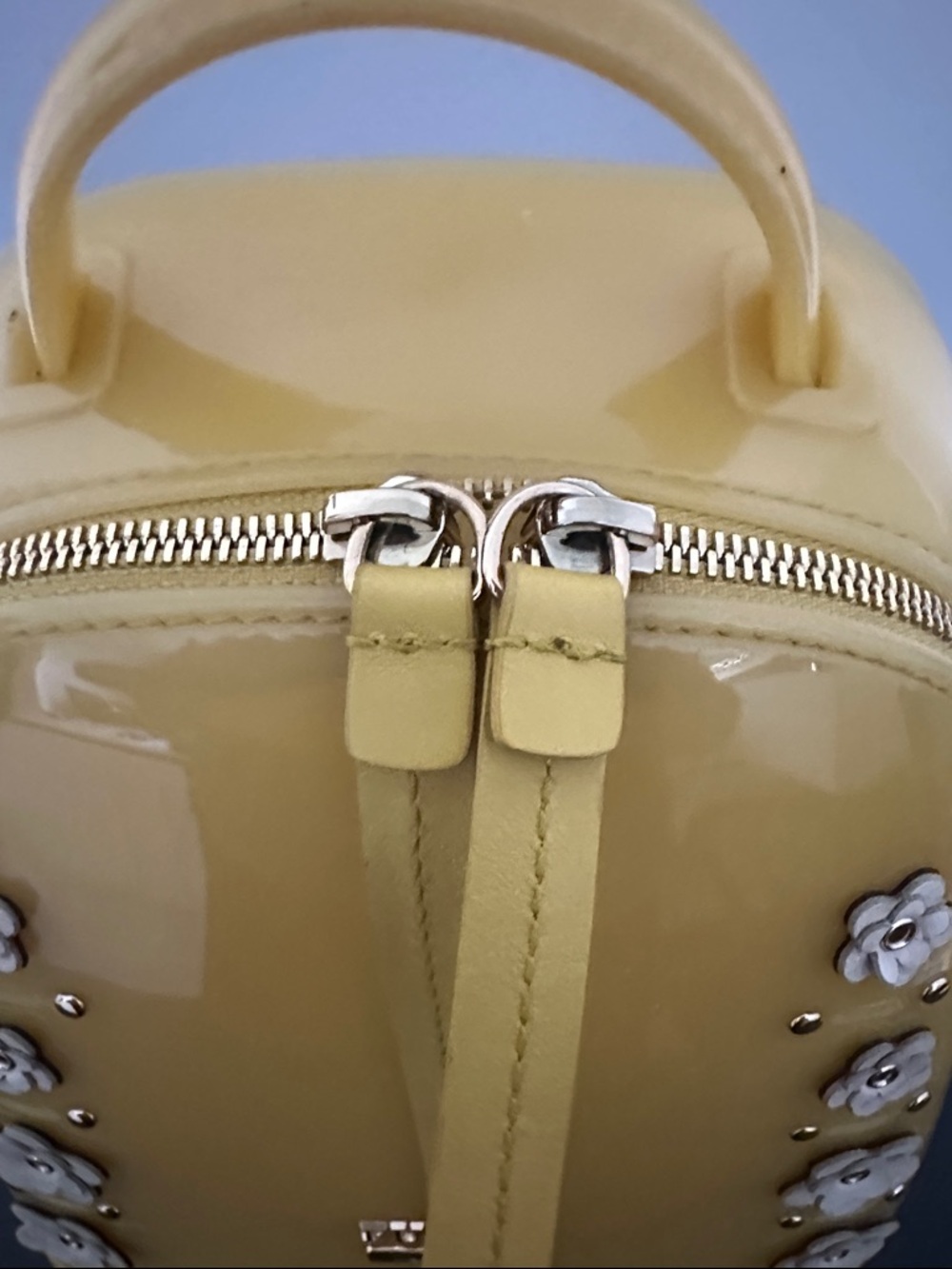Furla Yellow Jelly Mini Backpack with Floral Studs - Picture 9 of 9